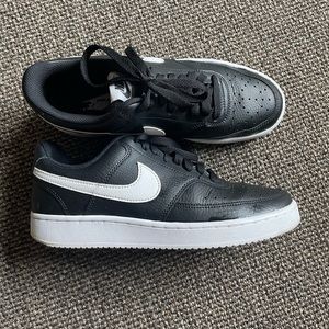 Nike Court Vision Low- Black and White, size 8